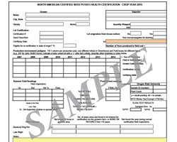 North American Certified Seed Potato Health Certificate (NACSPHC)